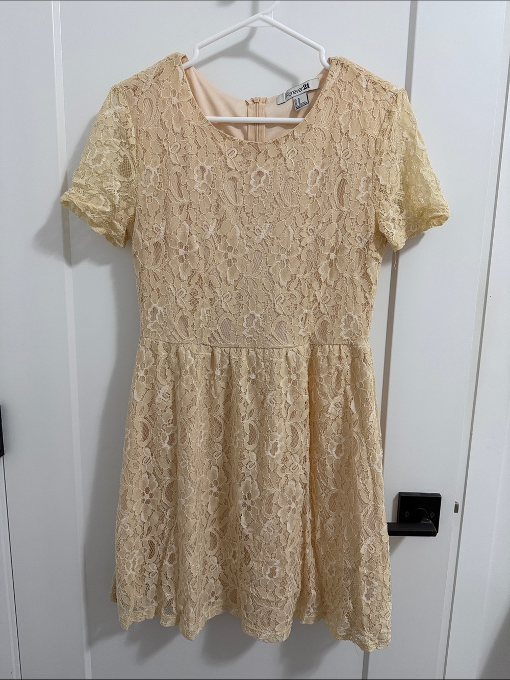 Forever 21 Cream Lace Midi Dress